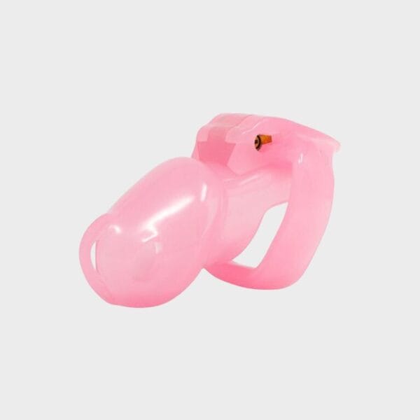 Cage de chasteté plastique tube long rose
