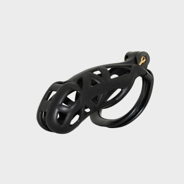 Cage de chasteté plastique noire très grande