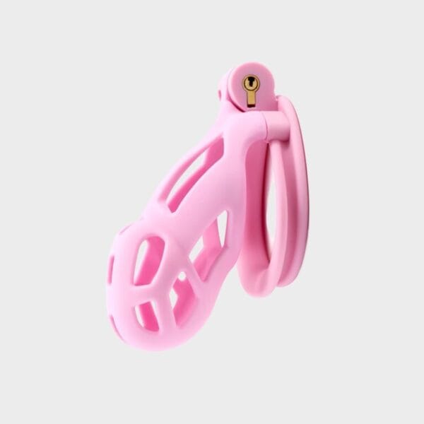 Cage de chasteté plastique rose long tube