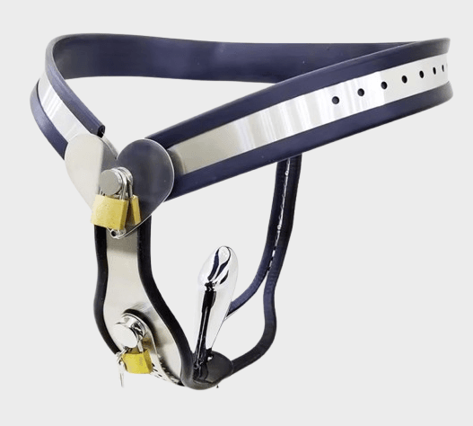 Ceinture de chasteté femme métal avec plug