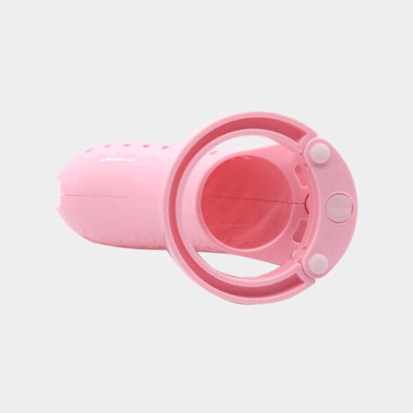 Cage de chasteté plastique rose très grande