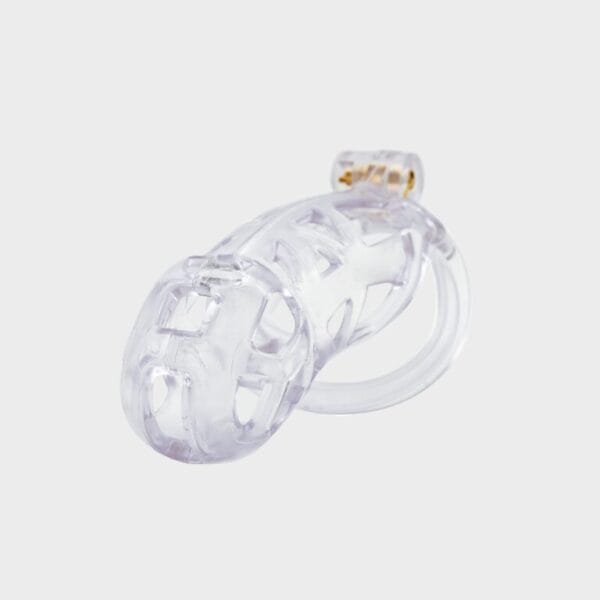 Cage de chasteté plastique grande transparente