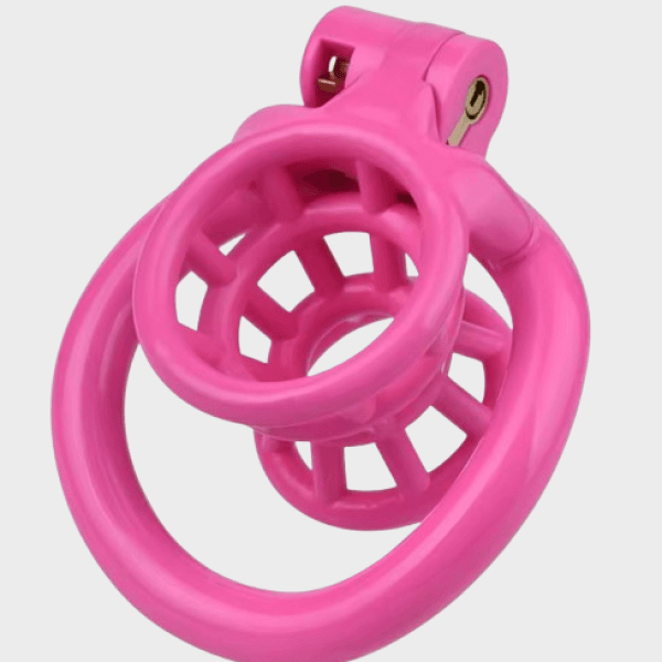 Cage de chasteté plastique l'Entonnoir Rose