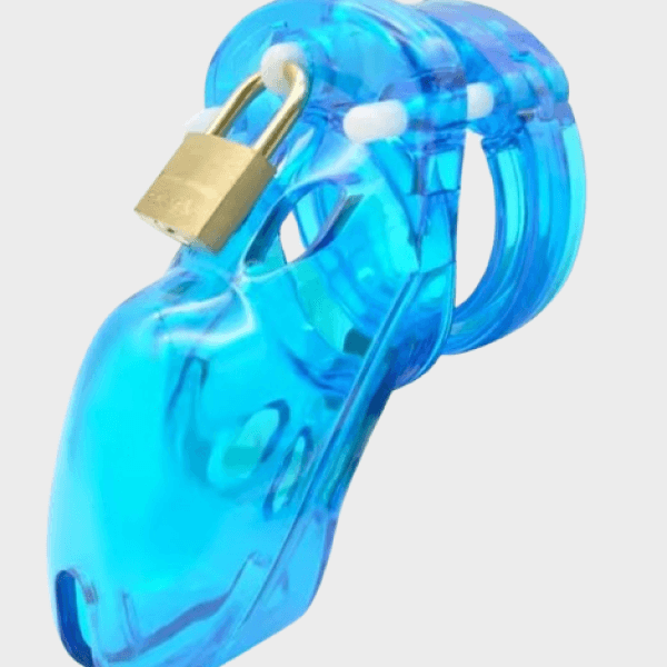 Cage de chasteté plastique Bleu Ciel