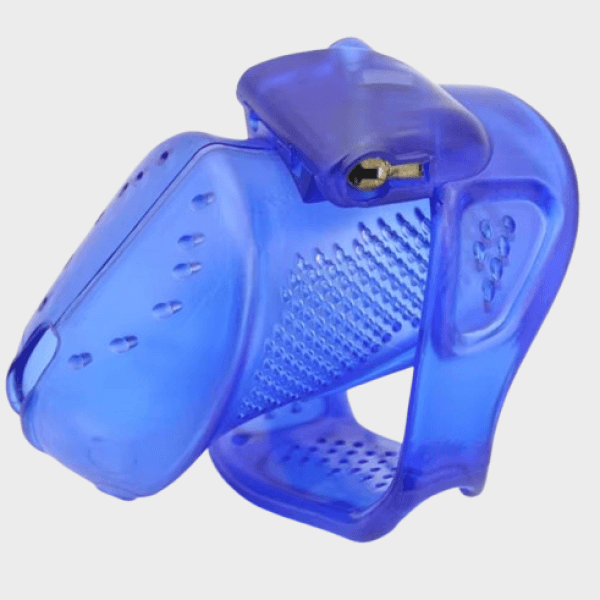 Cage de chasteté plastique Mini Bleu