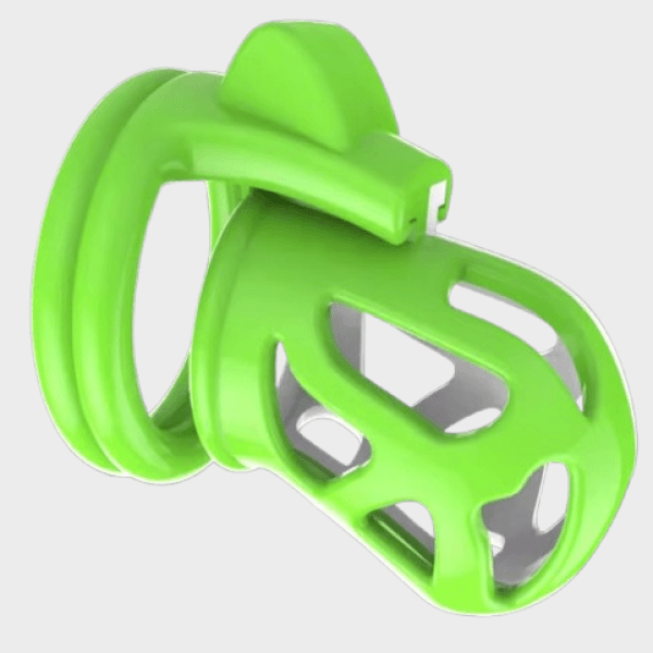 Cage de chasteté plastique Verte et Blanche