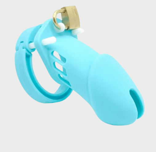 Cage de chasteté silicone Bleu Ciel