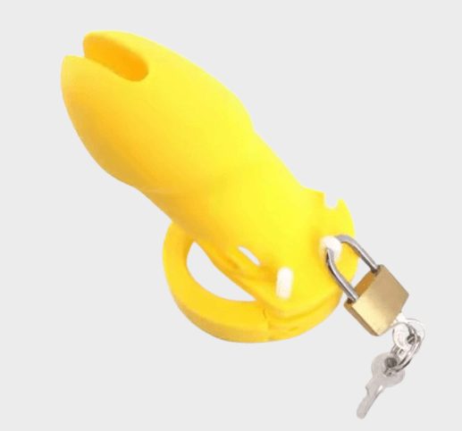 Cage de chasteté silicone jaune