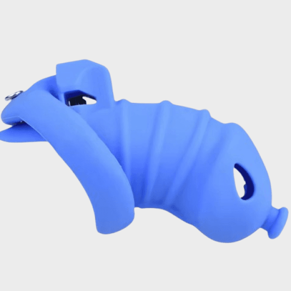 Cage de chasteté silicone bleu foncé