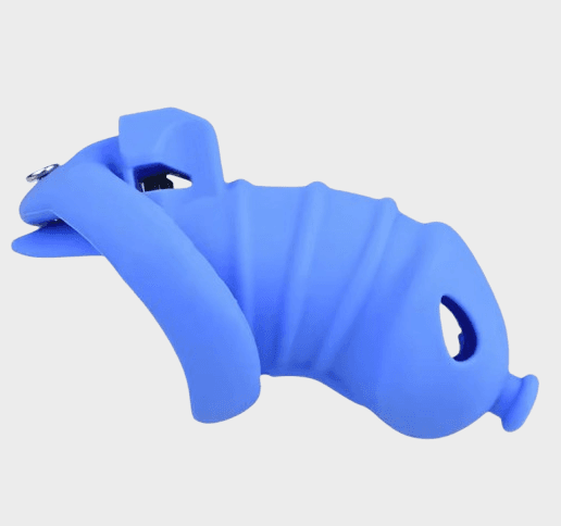 Cage de chasteté silicone bleu foncé