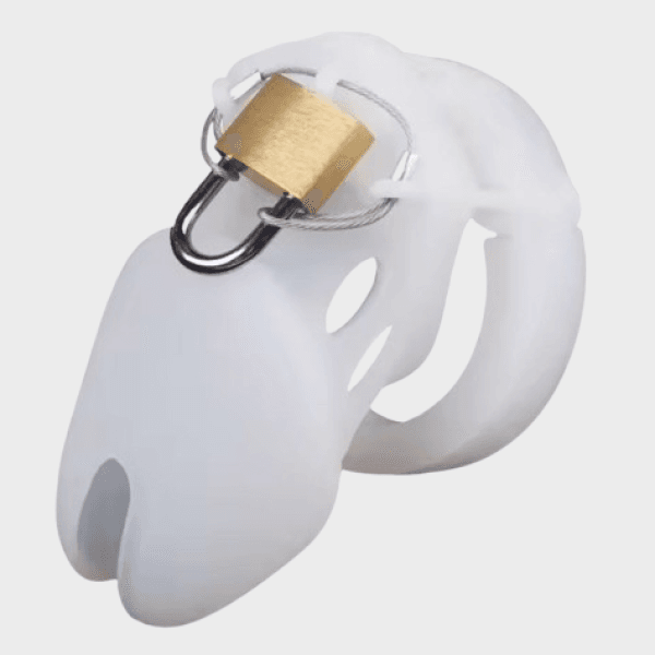 Cage de chasteté silicone La Courte Blanche