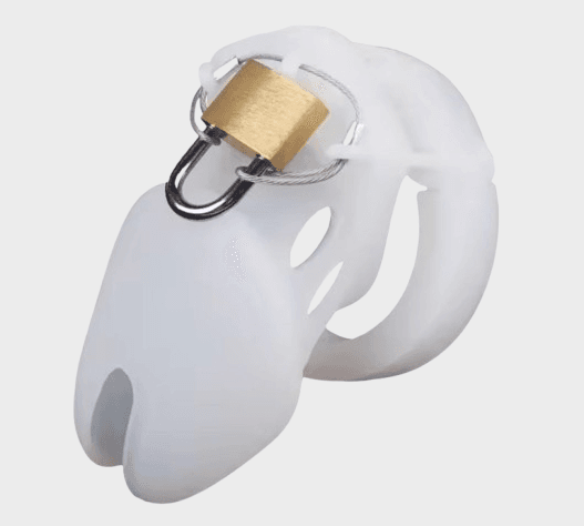 Cage de chasteté silicone La Courte Blanche