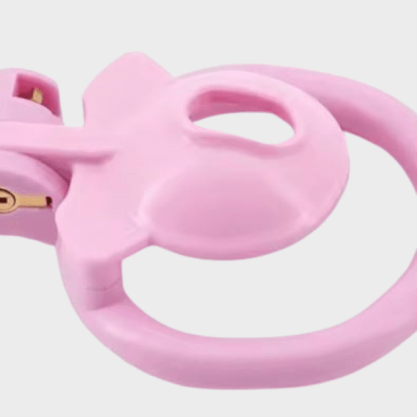 Cage de chasteté plastique Noeud Papillon Rose