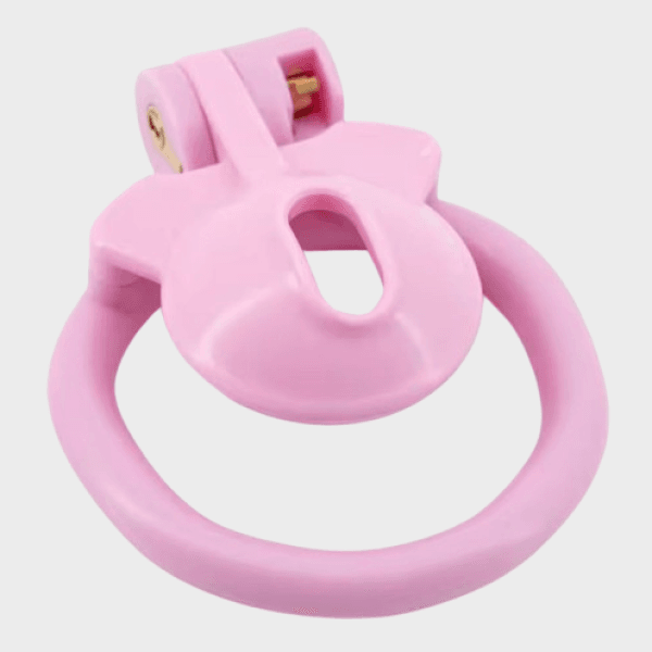 Cage de chasteté plastique Noeud Papillon Rose