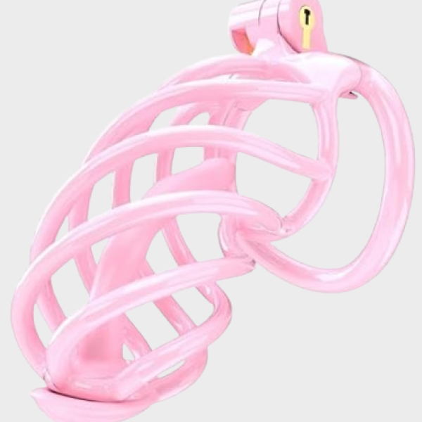 Cage de chasteté plastique La Torsadée Rose