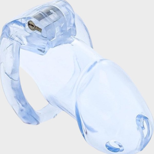 Cage de chasteté plastique La Transparence Bleue